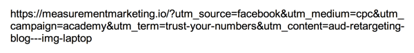 Separate each UTM parameter with an ampersand.