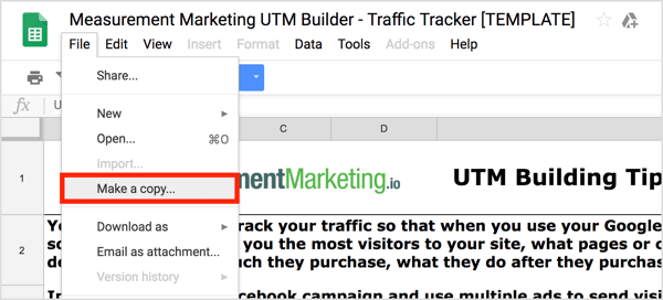 Open the UTM Builder and then choose File > Make a Copy to create your own copy.