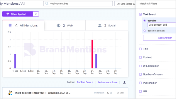 Filter brand name mentions by project name in BrandMentions.