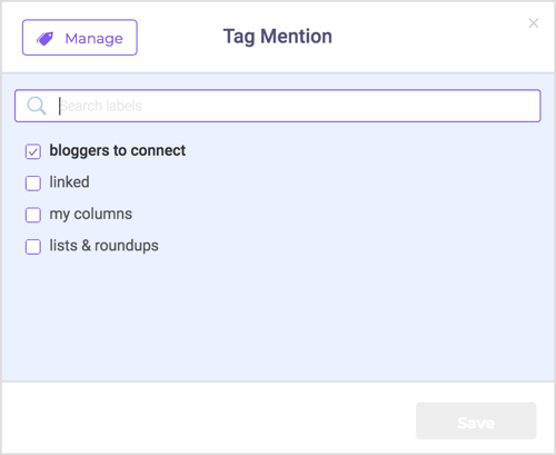 Use tags to organize your brand's unlinked mentions.