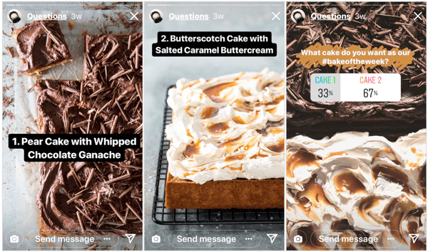 Food magazine Bake From Scratch gave their Instagram followers control of their content schedule with this quick poll.