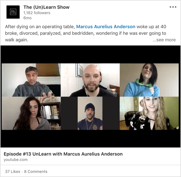 LinkedIn video show with co-hosts example.