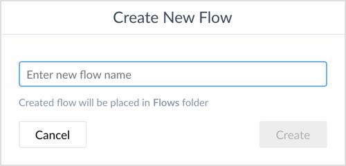 Enter new flow name in ManyChat.