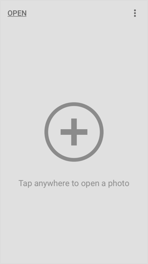 Tap anywhere on the screen to import your image into the Snapseed mobile app.