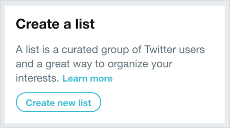 Click Create New List and then select the users you want to add to your Twitter list.