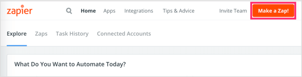 Click the Make a Zap! button.
