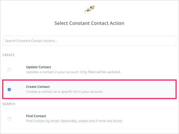 Select Create Contact.