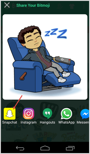 bitmoji share on instagram snapchat