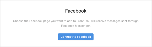 Click the Connect to Facebook button in Front app.