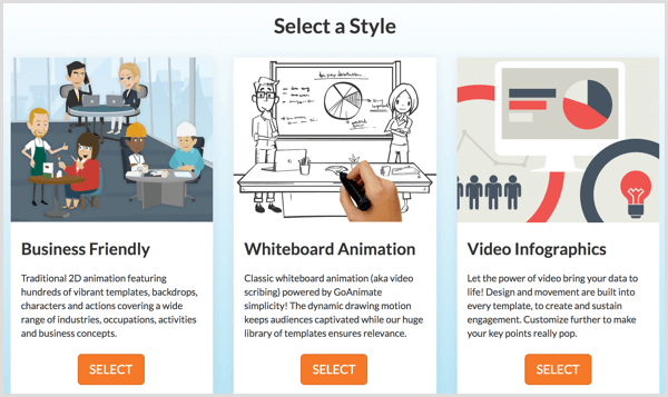 goanimate style options