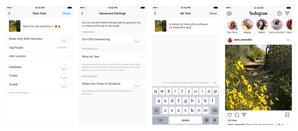 Instagram is adding two new accessibility feature to help visually-impaired users access the photos and videos shared on the platform.