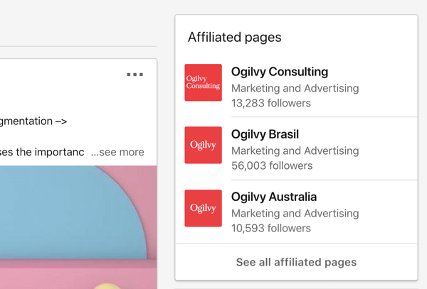 Ogilvy's affiliated LinkedIn company pages.