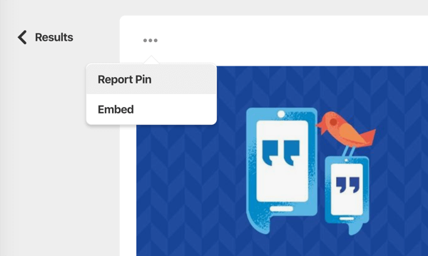 pinterest report stolen pin from three dot menu