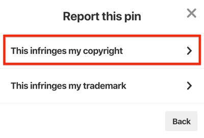 pinterest report pin dies verstößt gegen mein urheberrecht