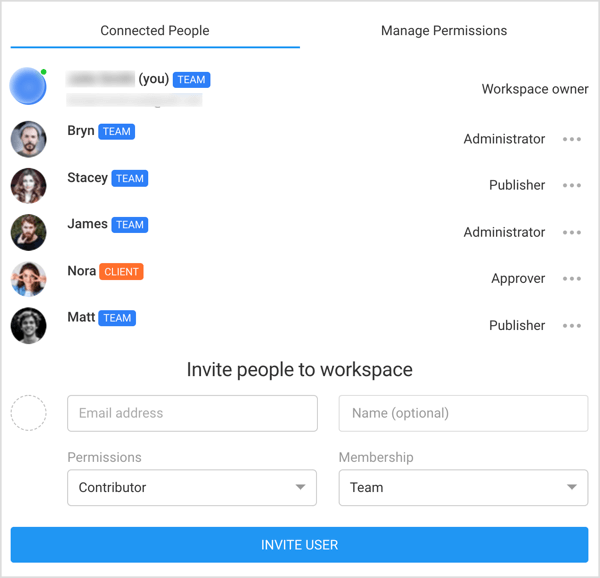 Invite people to Planable workspace.