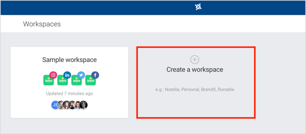 Click Create a Workspace in Planable.