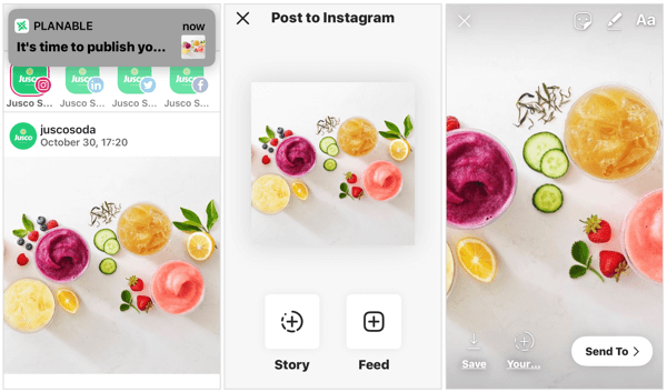 Schedule Instagram story via Planable