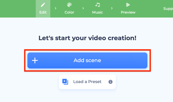 Add a scene to your Renderforest infographic video.