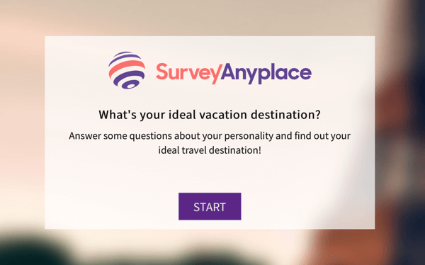Preview of a sample Survey Anyplace questionnaire.