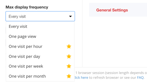 zotabox live chat display frequency options