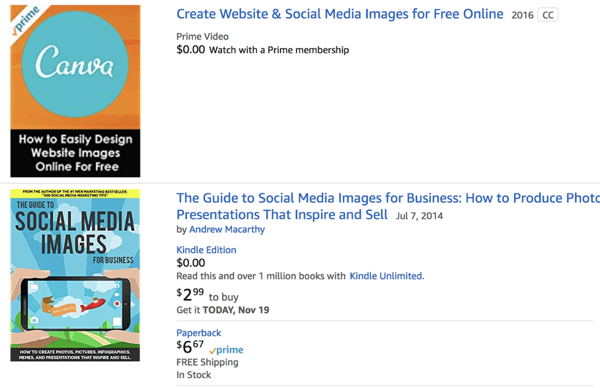 Social Media Images results in Amazon.