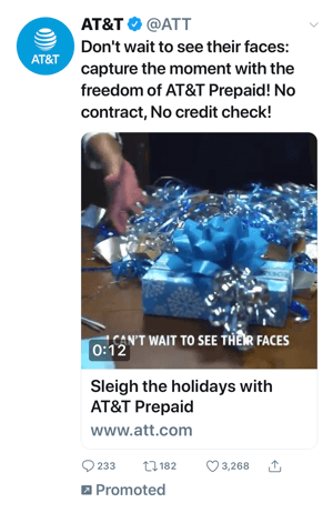 Example of a promoted Twitter video ad from AT&T.