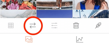 Use the double arrow icon in UNUM to swap images around.