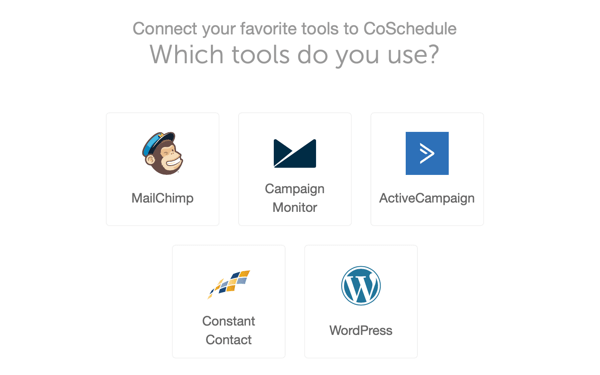 Option to add your tools to CoSchedule.