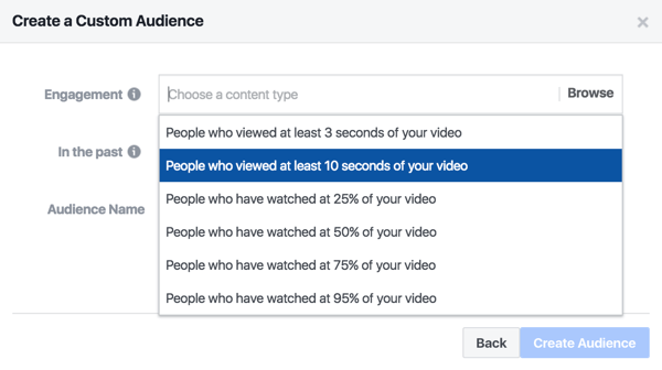 Amplify video content with a Facebook ad that targets people who watched at least 10 seconds of the show.