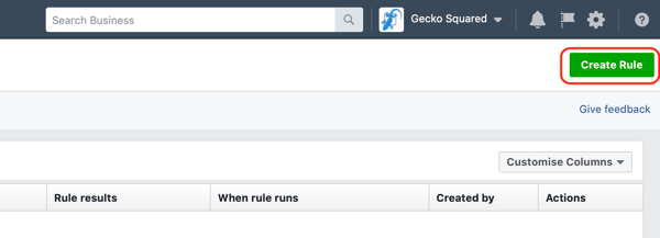 Use Facebook automated rules, find rules in Facebook Ads Manager step 3, create rule button