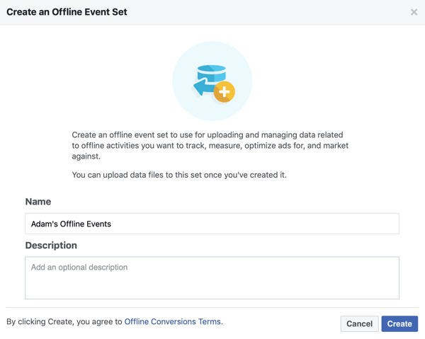 Option to add a Name and Description to your Offline Event Set.