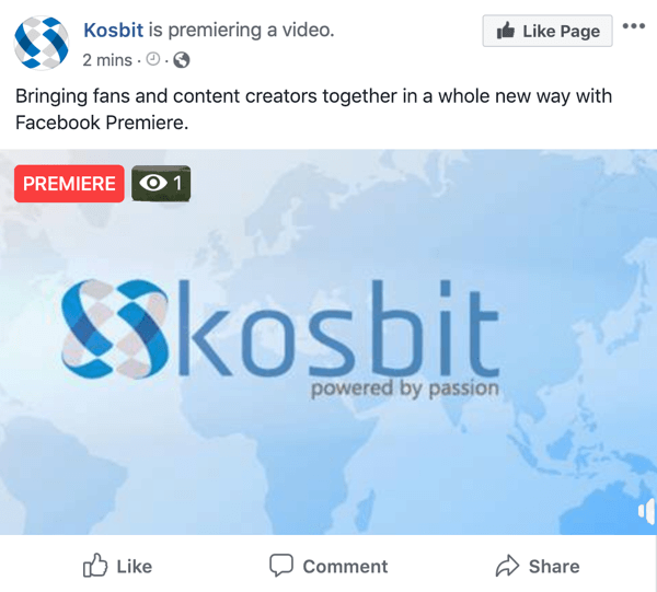 Facebook Premiere example by kosbit, video premiere