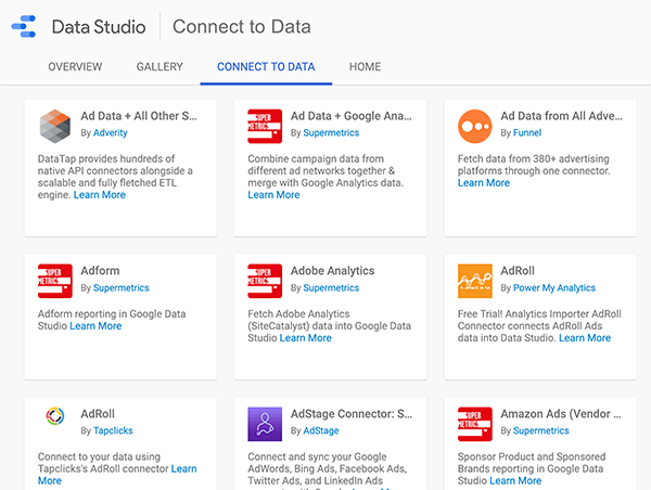 How to connect a data source to Google Data Studio, tip 1