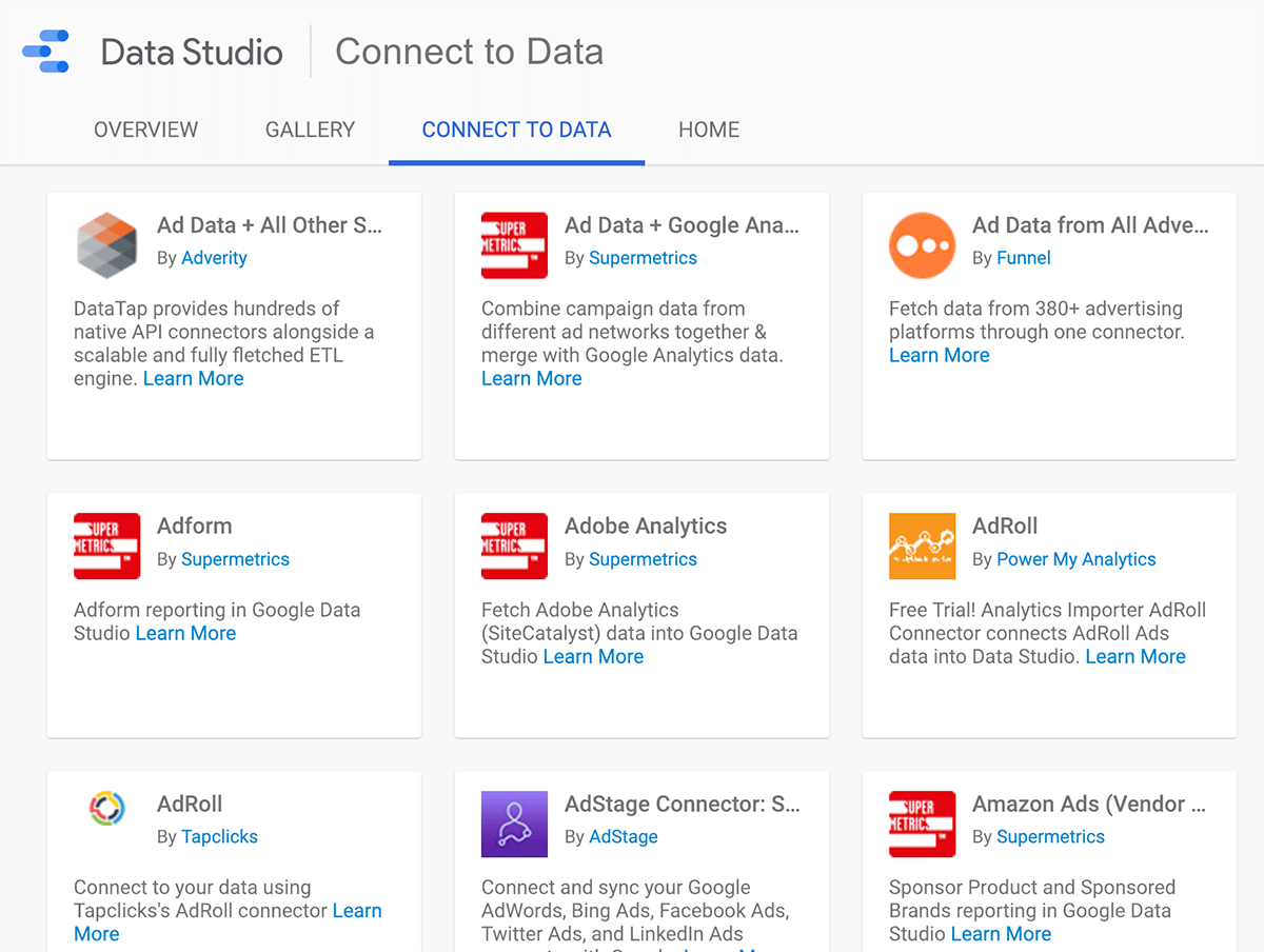 How to connect a data source to Google Data Studio, tip 1