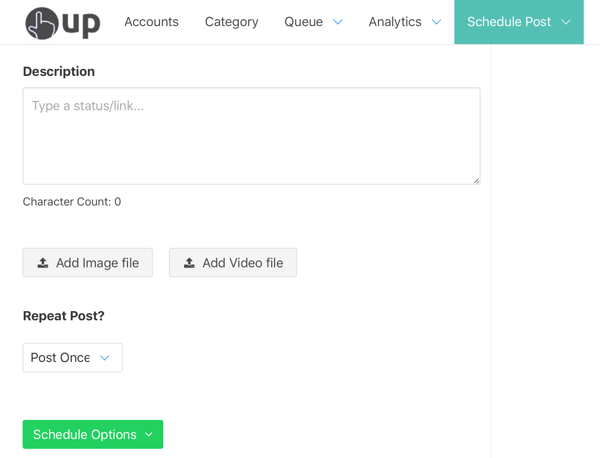 Option to scheduled your post through OneUp.