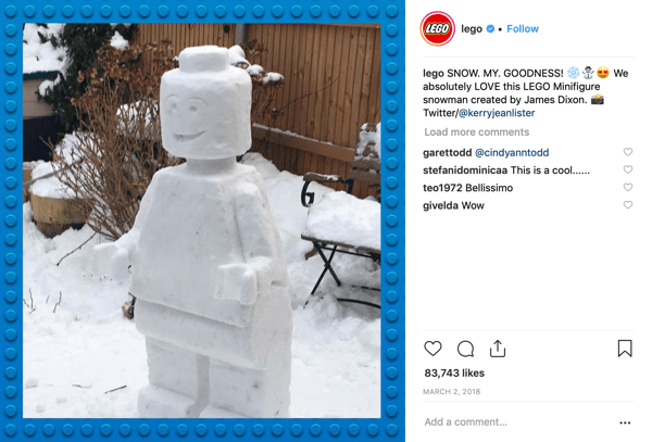 Example of Lego superfan engagement.