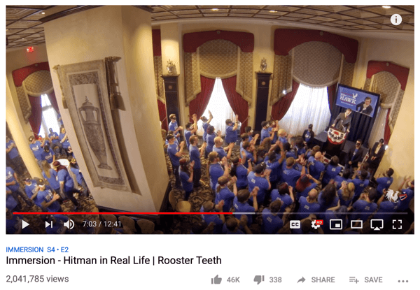Example of Rooster Teeth superfan engagement on YouTube.