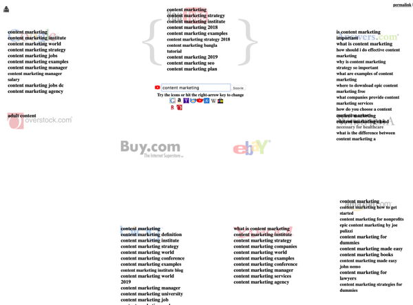 Soovle YouTube keyword research step 2 results.