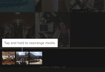 Create a Splice Instagram story step 3 showing media rearranging option.