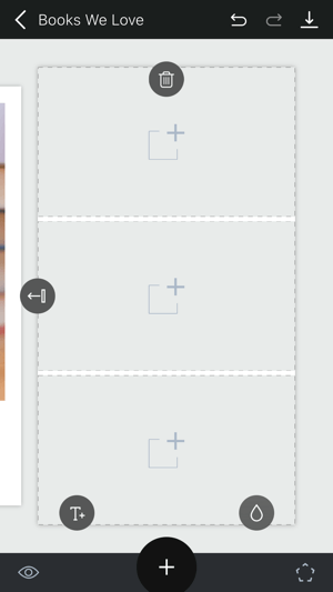 Create an Unfold Instagram story step 7 showing page template with trash.