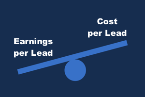 People focus on the cost per lead rather than earnings per lead.