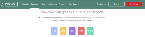 Infogram supports a number of download options.