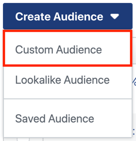 How to create and run a self-sustaining Instagram ad sequence for as little as $5 a day, create Instagram ad campaign, step 3, create custom audience dropdown