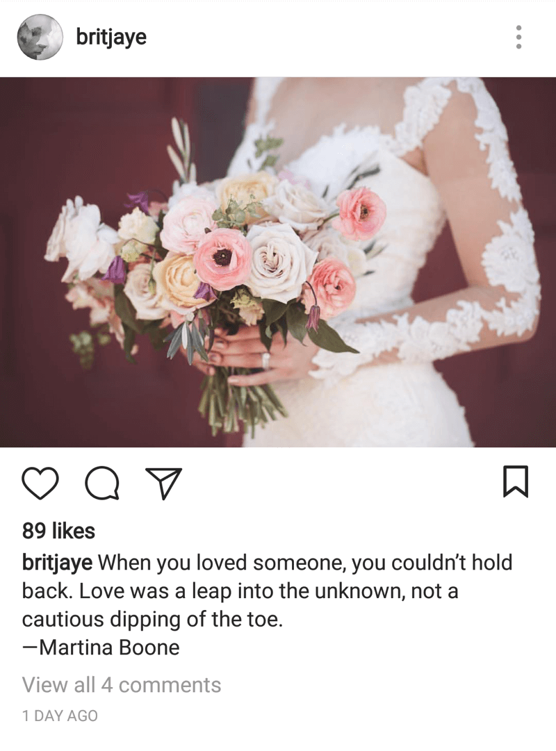 How to write engaging Instagram captions, ideal caption length post example with short sentence by zachking