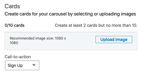 How to create LinkedIn lead generation carousel ad, step 4, upload image