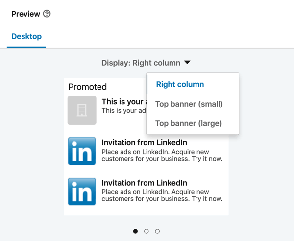 How to create LinkedIn text ad, step 13, ad preview