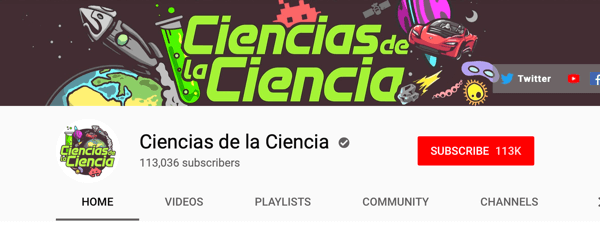 How to recruit paid social influencers, example of spanish-speaking YouTube channel Ciencias de la Ciencia