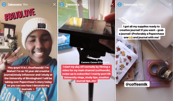 How to recruit paid social influencers, example of Instagram takeovers by @frompaperchase