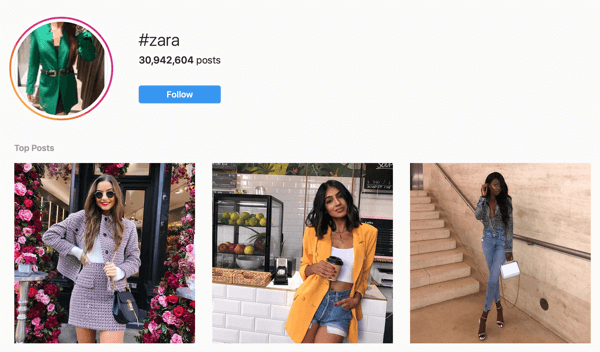 How to recruit paid social influencers, example of Instagram influencer posts for #zara