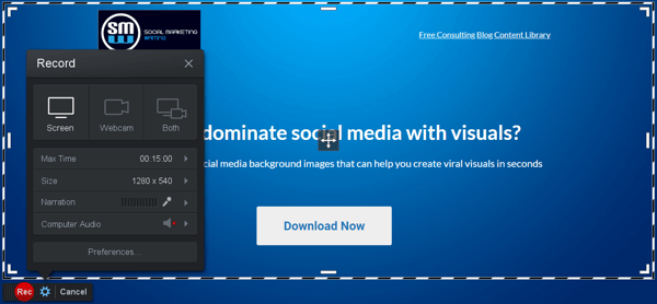 Ways for B2B businesses to use online video, Screencast-O-Matic video editor example